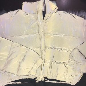 Reflective Cropped Puffer Jacket